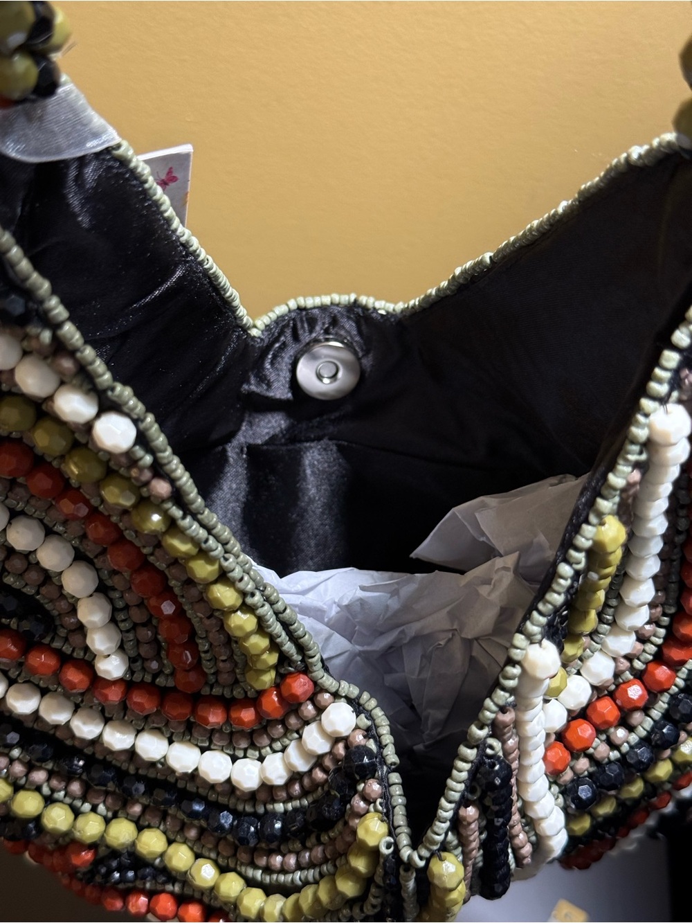 Handcrafted in India Beaded Multicolor Women’s Shoulder Bag. NWT - Picture 5 of 6